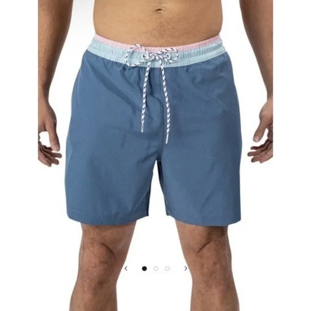 Chubbies Small Blue Drawstrings Mesh lined Gravel Road Swim Trunks Men Vietnam
